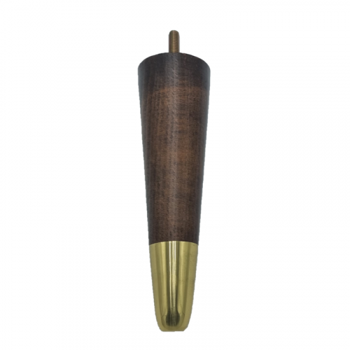 Round Tapered Wooden Foot with Brass Slipper