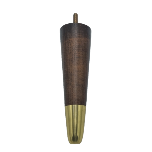 Round Tapered Wooden Foot with Brass Slipper