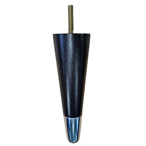 Round Tapered Wooden Foot with Chrome Slipper