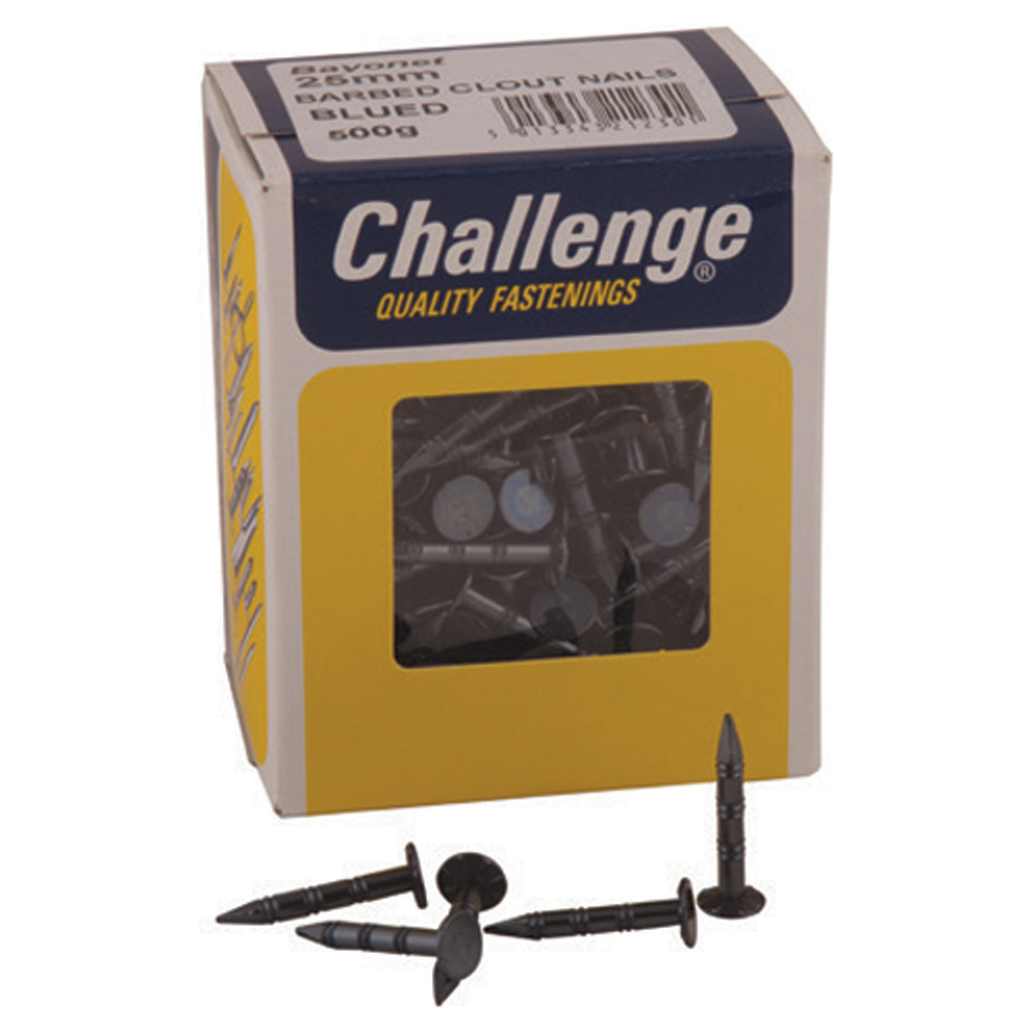 PCI Barbed Clout Nails 25mm Blue 500g box